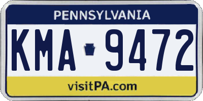 PA license plate KMA9472