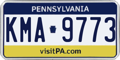PA license plate KMA9773