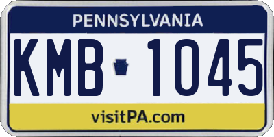 PA license plate KMB1045