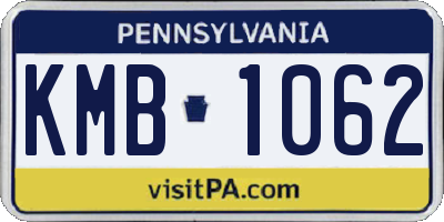 PA license plate KMB1062