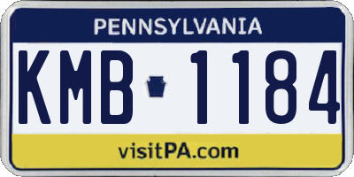 PA license plate KMB1184