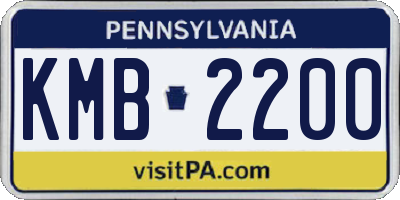PA license plate KMB2200
