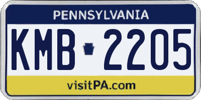 PA license plate KMB2205