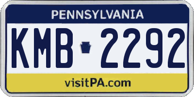 PA license plate KMB2292