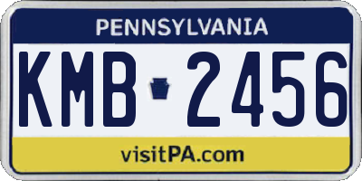 PA license plate KMB2456