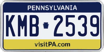 PA license plate KMB2539