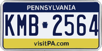 PA license plate KMB2564
