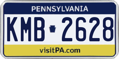 PA license plate KMB2628