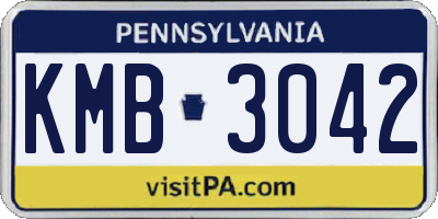 PA license plate KMB3042