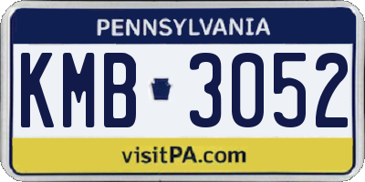 PA license plate KMB3052
