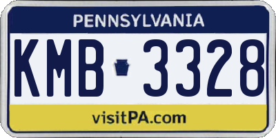 PA license plate KMB3328
