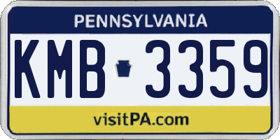PA license plate KMB3359