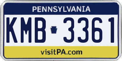 PA license plate KMB3361