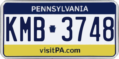 PA license plate KMB3748