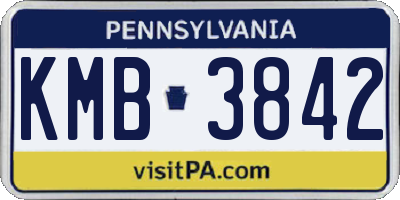 PA license plate KMB3842