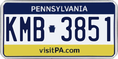 PA license plate KMB3851
