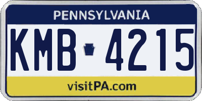PA license plate KMB4215