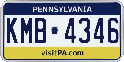 PA license plate KMB4346