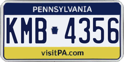 PA license plate KMB4356