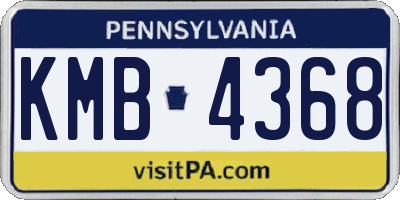 PA license plate KMB4368