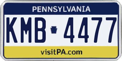 PA license plate KMB4477
