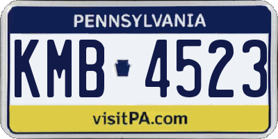 PA license plate KMB4523