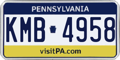 PA license plate KMB4958