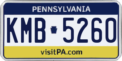 PA license plate KMB5260