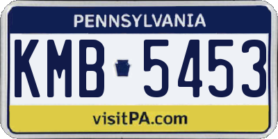 PA license plate KMB5453