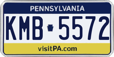 PA license plate KMB5572