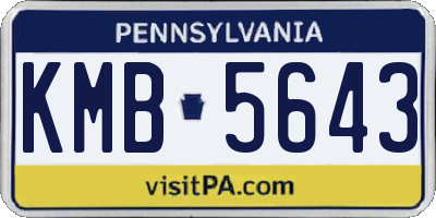 PA license plate KMB5643
