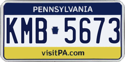 PA license plate KMB5673