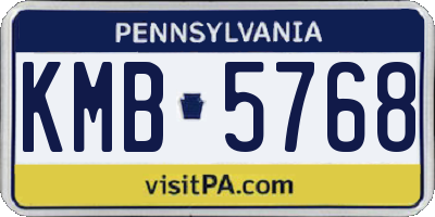 PA license plate KMB5768