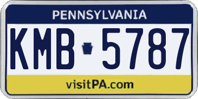 PA license plate KMB5787