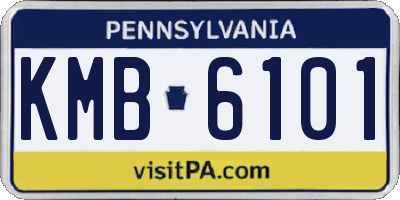 PA license plate KMB6101