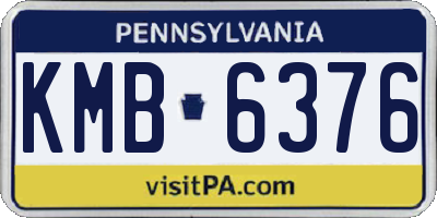 PA license plate KMB6376