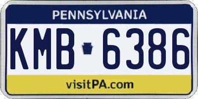 PA license plate KMB6386