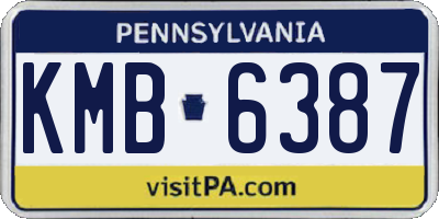 PA license plate KMB6387