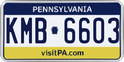 PA license plate KMB6603