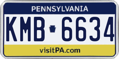 PA license plate KMB6634