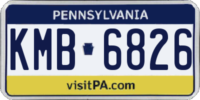 PA license plate KMB6826