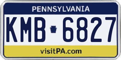 PA license plate KMB6827