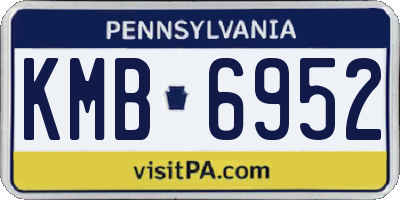PA license plate KMB6952