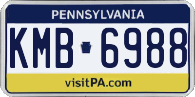 PA license plate KMB6988