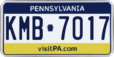 PA license plate KMB7017