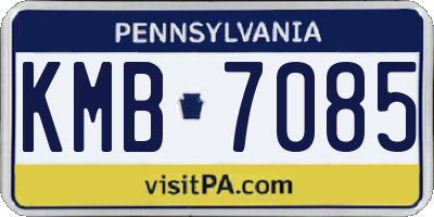 PA license plate KMB7085