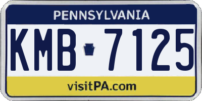 PA license plate KMB7125