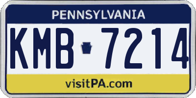 PA license plate KMB7214