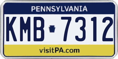 PA license plate KMB7312