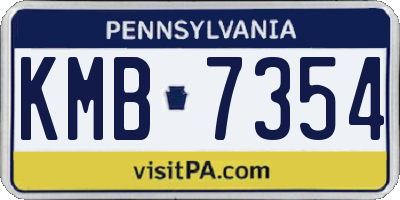 PA license plate KMB7354